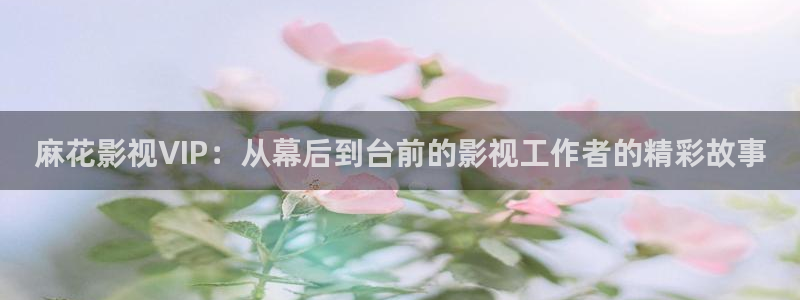 www.真不卡影院：麻花影视VIP：从幕后到台前的影视工作者的精彩故事